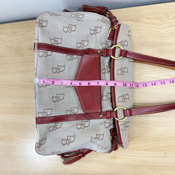 Dooney and Bourke Florentine Jacquard The Smith Bag Large in Red Monogram - Picture 11 of 16